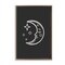 Stupell Industries Moon & Stars on Black Framed Floater Canvas Wall Art Design by JJ Design House LLC